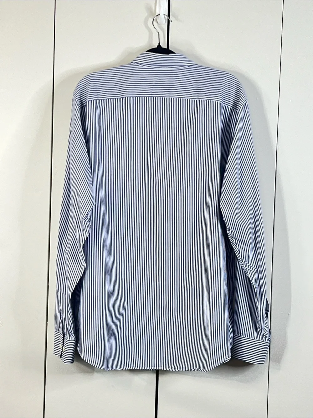 Banana Republic Slim Stretch Men’s XL Blue White Stripe Button Down Dress Shirt